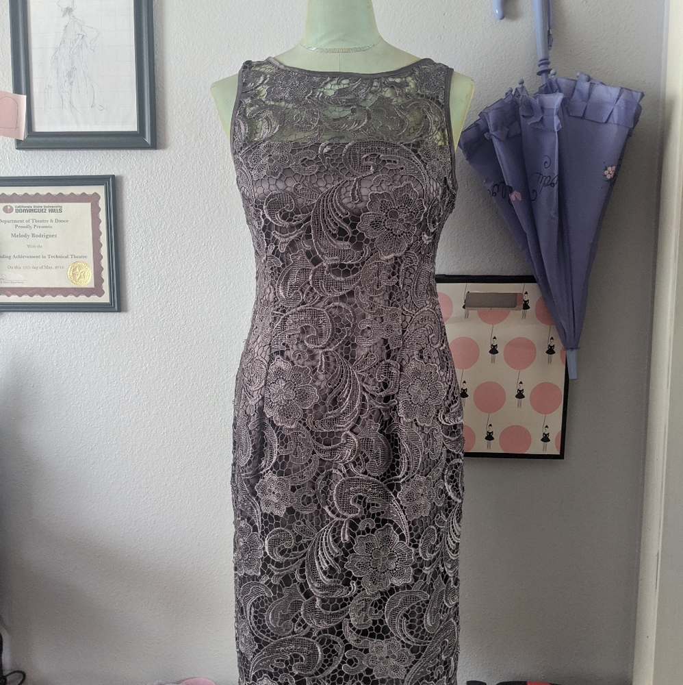 Grey Lace Dress